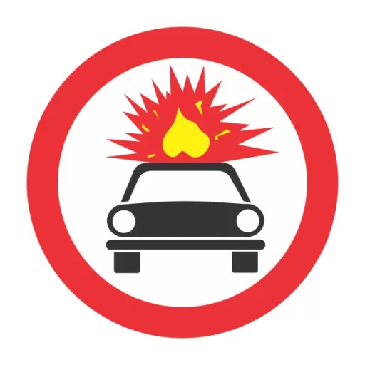 Accesul interzis vehiculelor care transporta substante explozive sau usor inflamabile