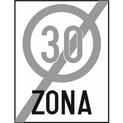 Sfarsitul zonei cu vitiza limitata la 30 km/h